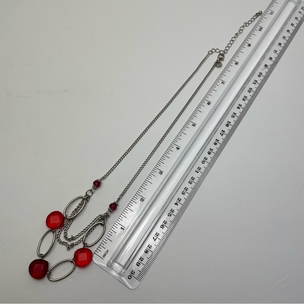 MEXX Raspberry Coloured Gem Necklace - Picture 4 of 6